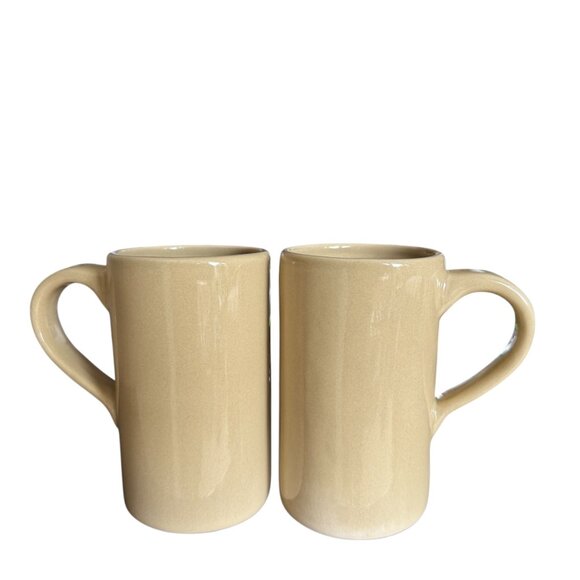 Pottery Barn Studio by Barbara Eigen 14 oz In Putty Mug Cup Set 2 Pair Neutral - Picture 2 of 13
